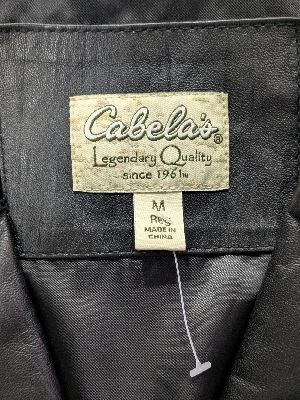 Cabela's Black Genuine Leather Textured Whipstitch Blazer Jacket Sz M, NWOT - Picture 4 of 10